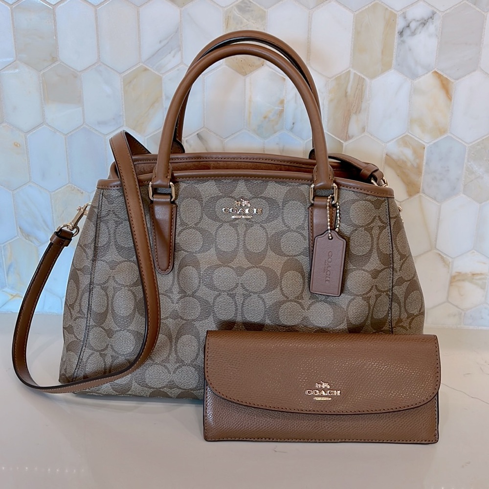 Coach Lillie Carryall Satchel and Matching Wallet